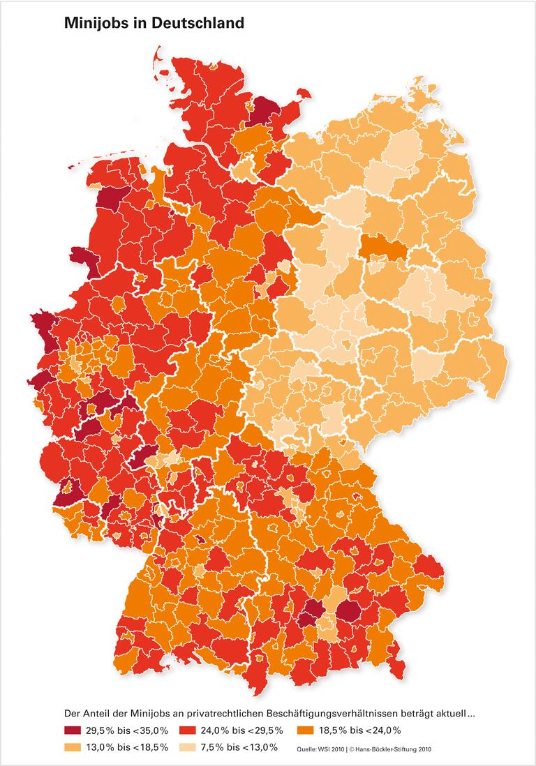 Minijobs: Ländlich, westlich, weiblich