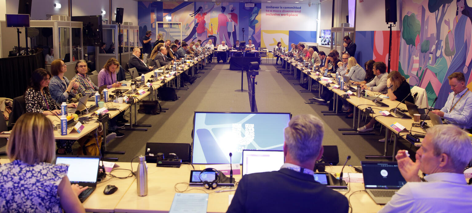Eine Sitzung des Europäischen Betriebsrats von Unilever