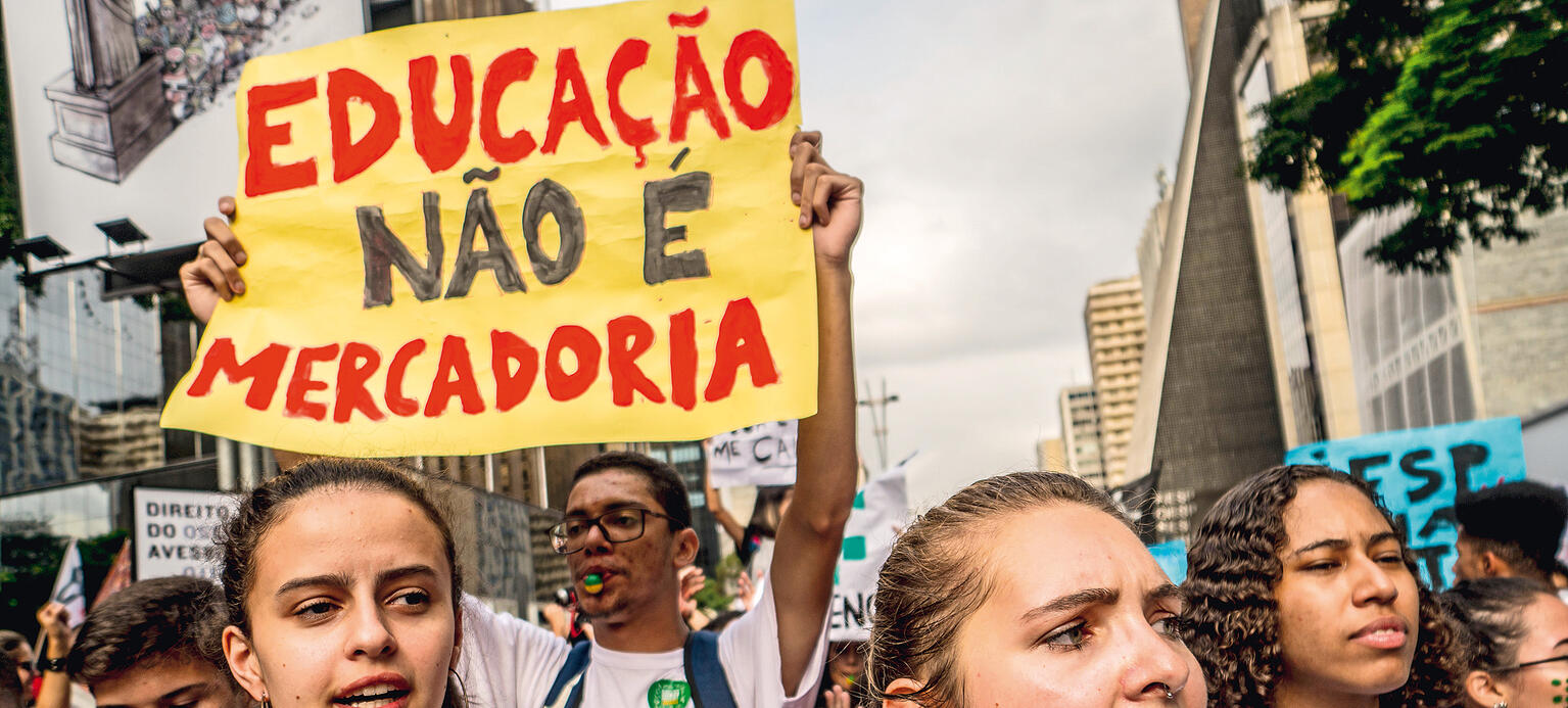 Brasilien 2019: Kritiker demonstrieren gegen die Rechtsaußen-Regierung von Jair Bolsonaro.