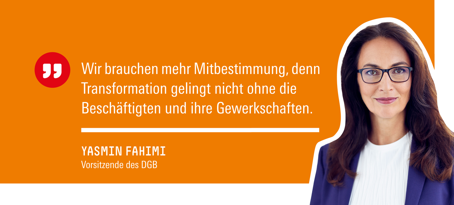 Yasmin Fahimi, die Vorsitzende des Deutschen Gewerkschaftsbundes 