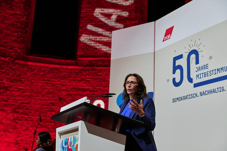 Jasmin Fahimi auf der Böckler Konferenz für Aufsichtsräte 2026