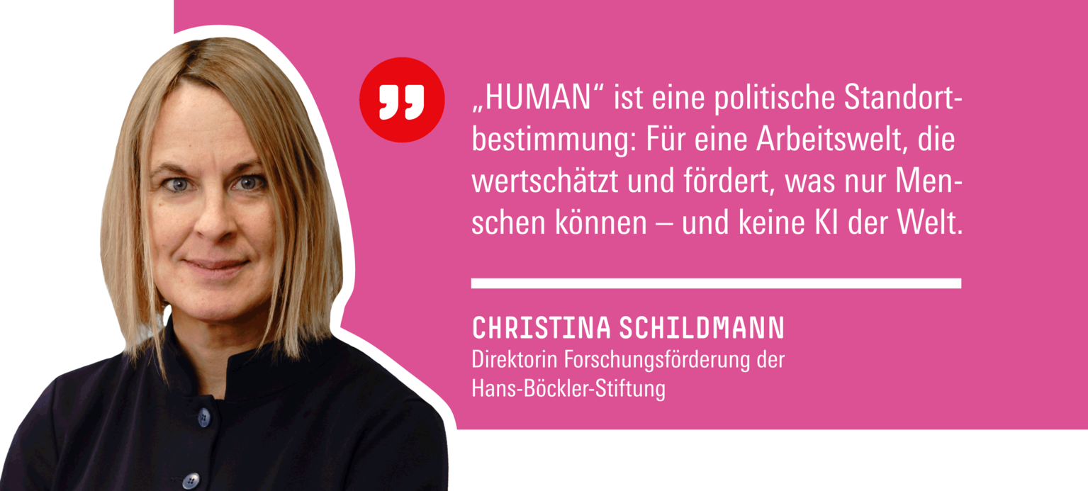 Christina Schildmann ist die Direktorin der Forschungsförderung & Leitung Strategie „Arbeit der Zukunft“ der Hans-Böckler-Stiftung