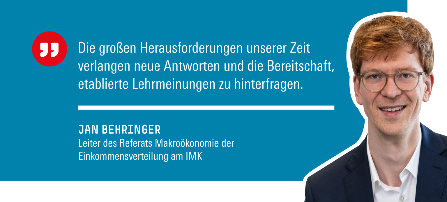 Dr. Jan Behringer, Leiter des Referats Makroökonomie der Einkommensverteilung am IMK in der Hans-Böckler-Stiftung