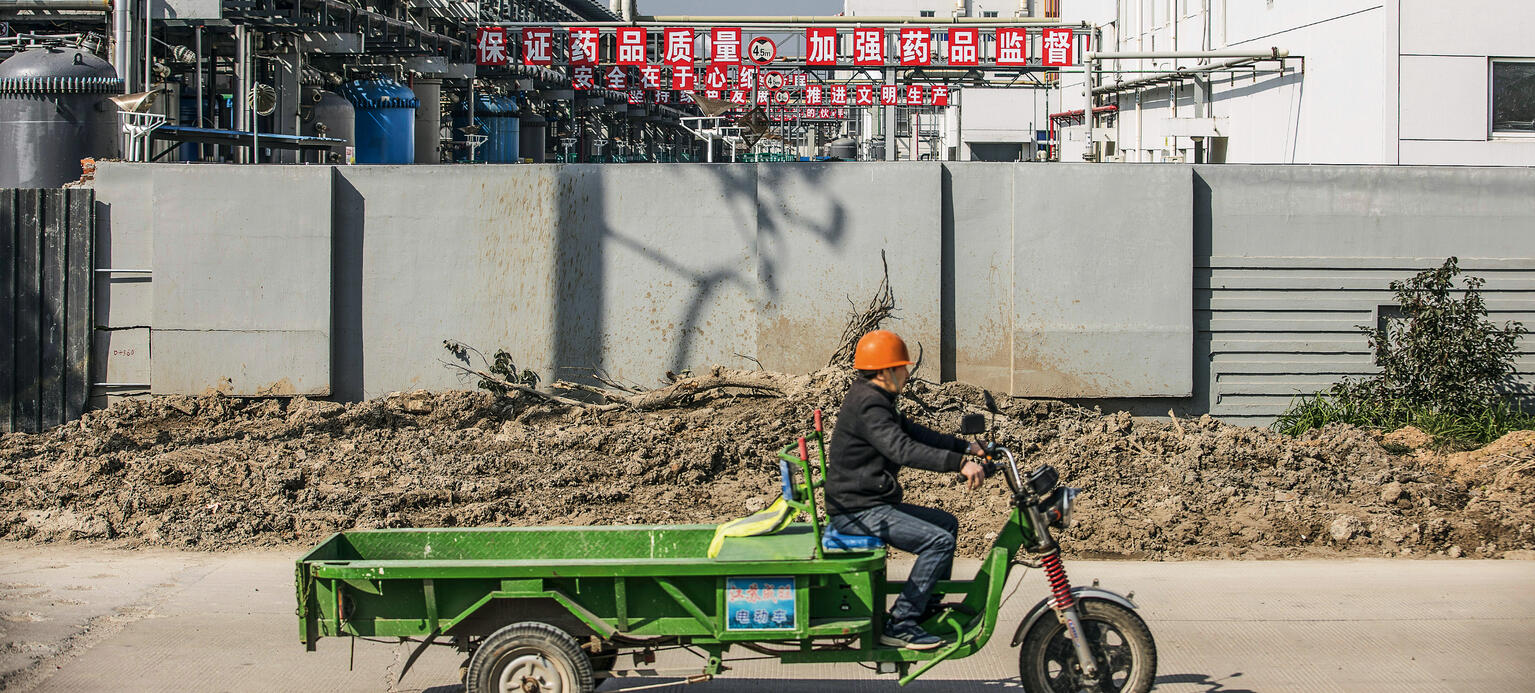 Pharmafabrik in der chinesischen Stadt Linhai