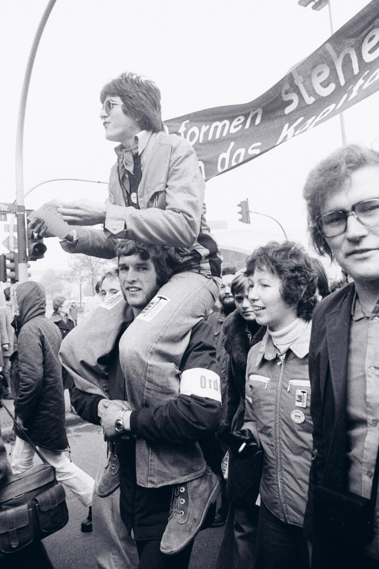 Demonstration für mehr Mitbestimmung in Dortmund (1975): Wirtschafts- und Krisenkompetenz waren gefragt.
