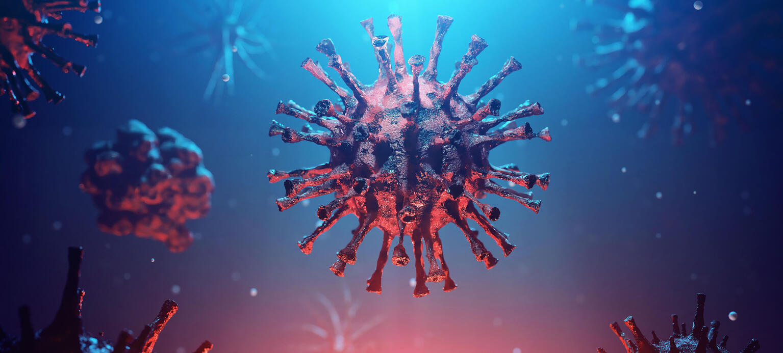 Dangerous corona virus, SARS pandemic risk concept. 3D illustration 