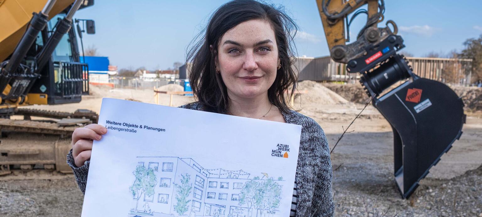 Natascha Almer vom DGB in München begleitet den Bau von zwei Azubi-Wohnheimen.