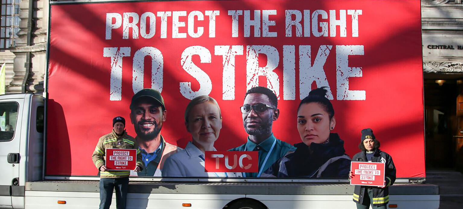 Demonstration für Streikrecht in Großbritannien