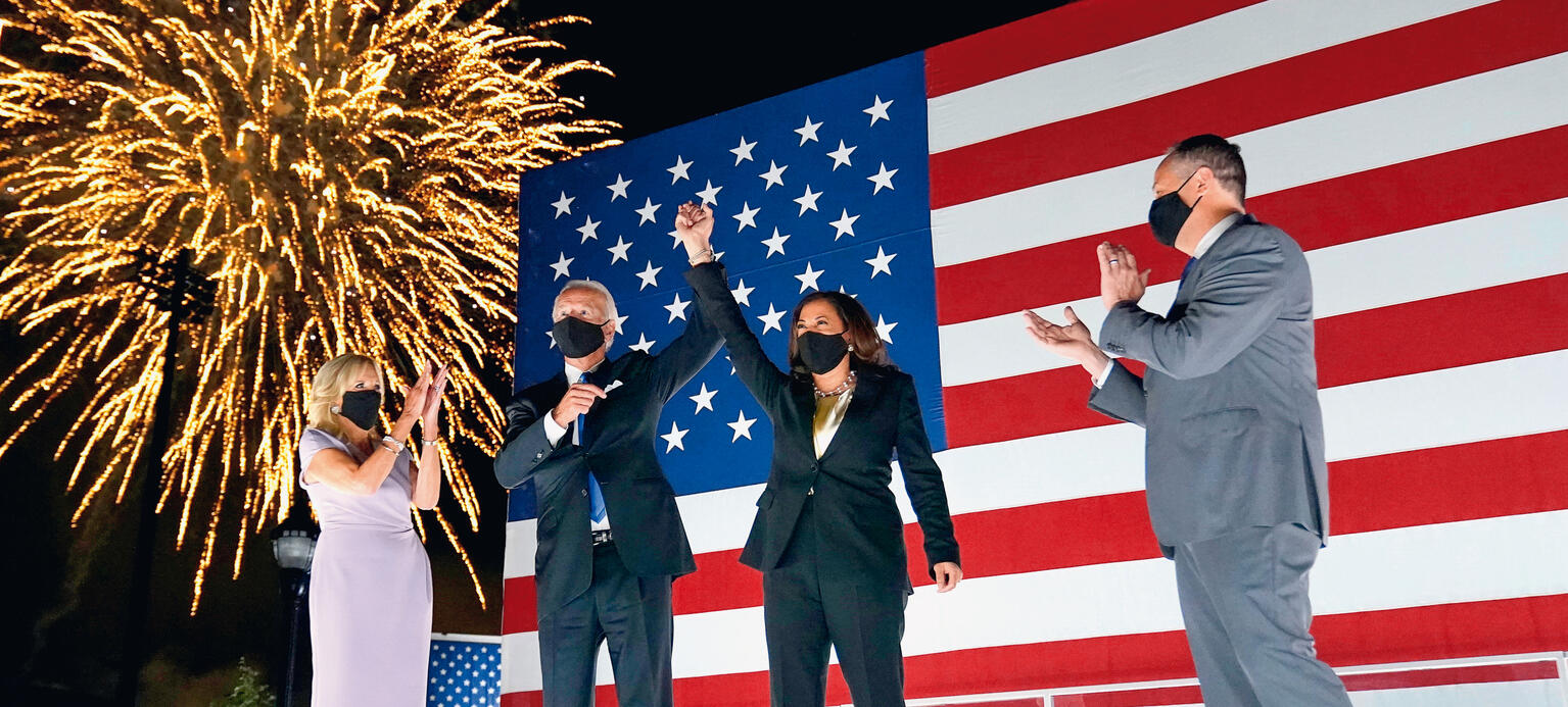 Der demokratische Präsidentschaftskandidat Joe Biden und die Kandidatin für den Posten der Vizepräsidentin, Kamala Harris