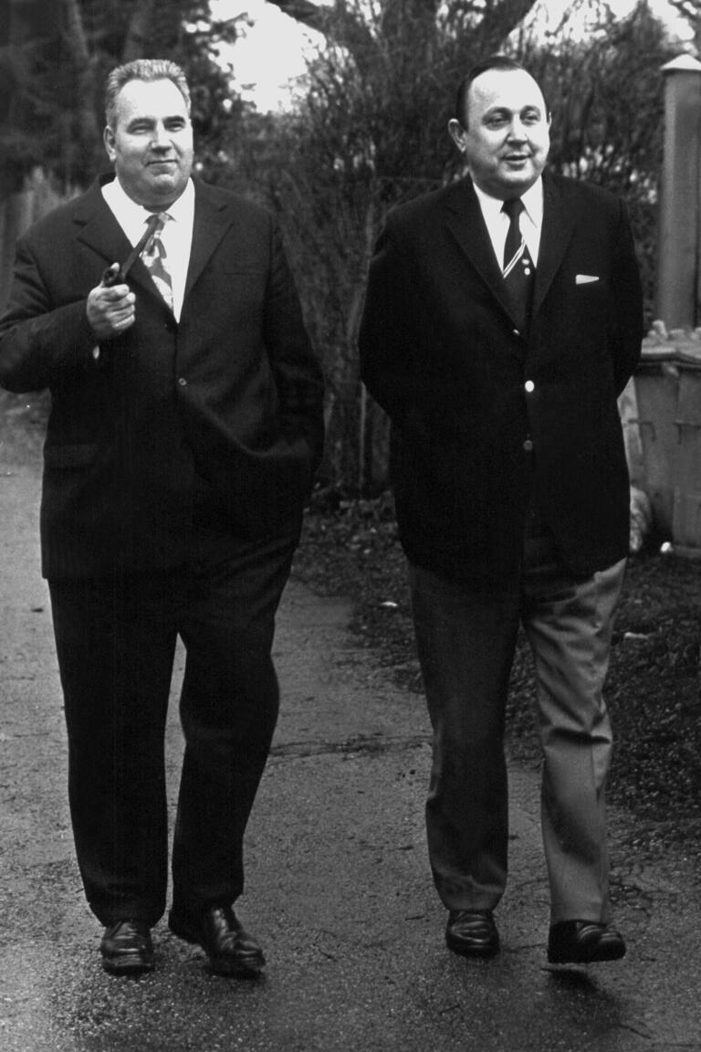 Historische Aufnahme ÖTV-Chef Kluncker und ehem. Innenminister Genscher