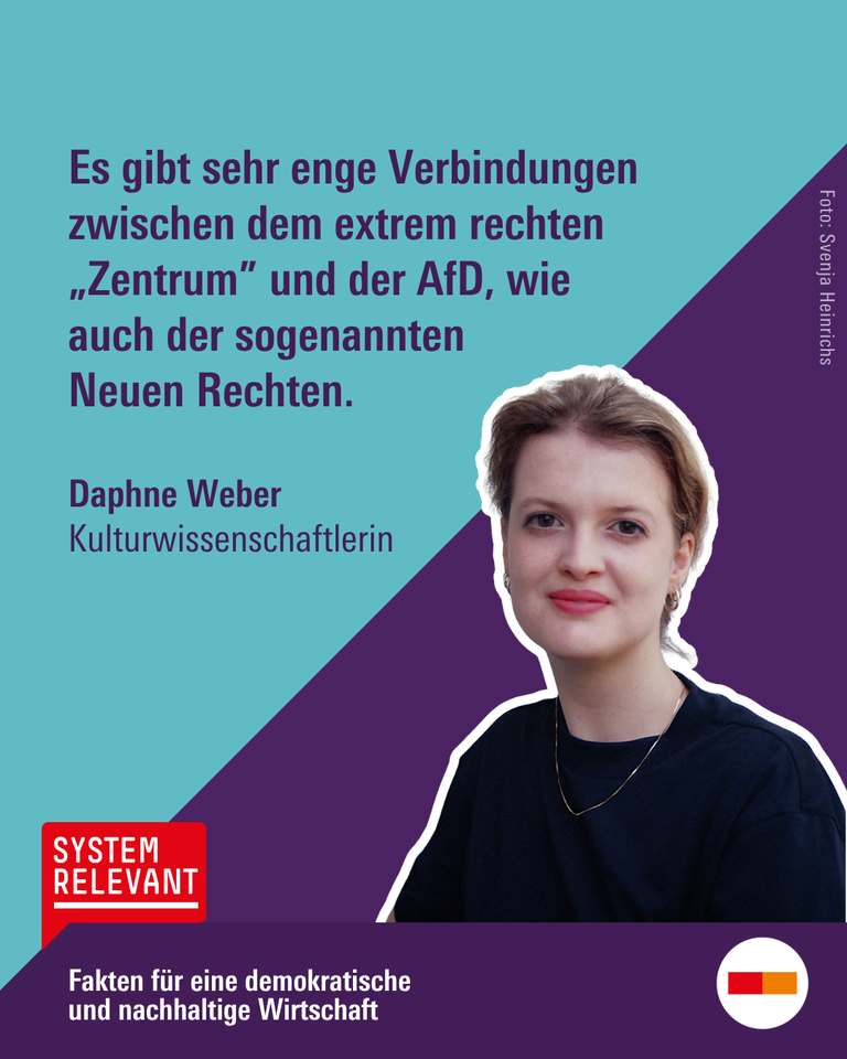 Daphne Weber zu gewerkschaftlichen Kampagnen von Rechts und die engen Verbindungen zwischen extrem rechten Zentrum und der AfD