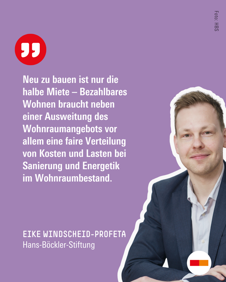 Zitat von Eike Windscheid-Profete zur Veranstaltung 'Bezahlbar Wohnen'