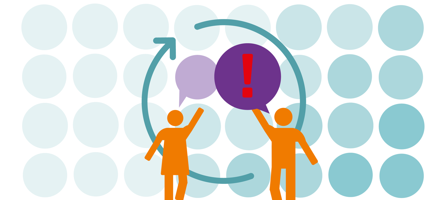 Grafik - zwei Personen unterhalten sich