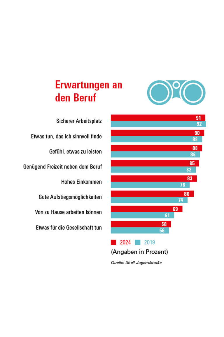 Grafik zu Erwartungen an den Beruf