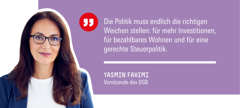 Titelgrafik 8/26mit dem Portrait von Yasmin Fahimi