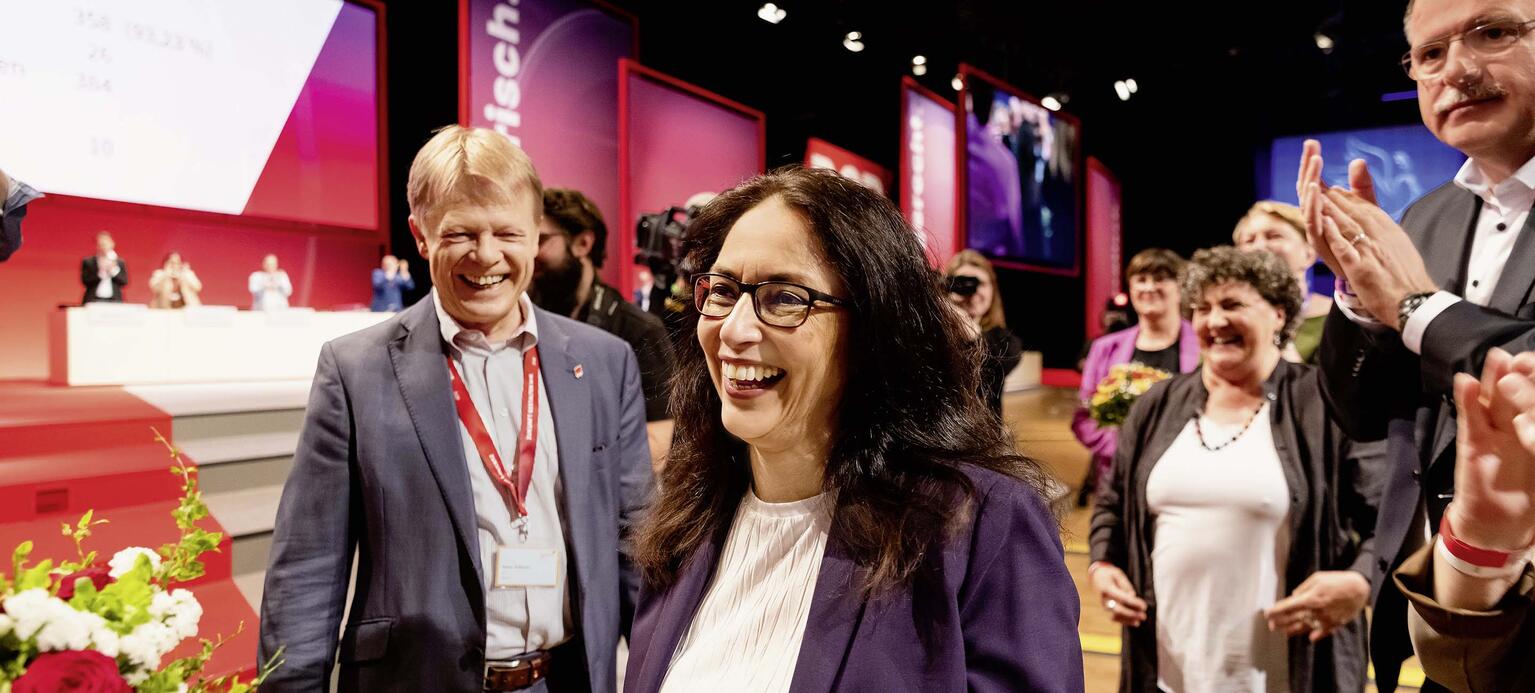 Yasmin Fahimi führt zukünftig den DGB. 