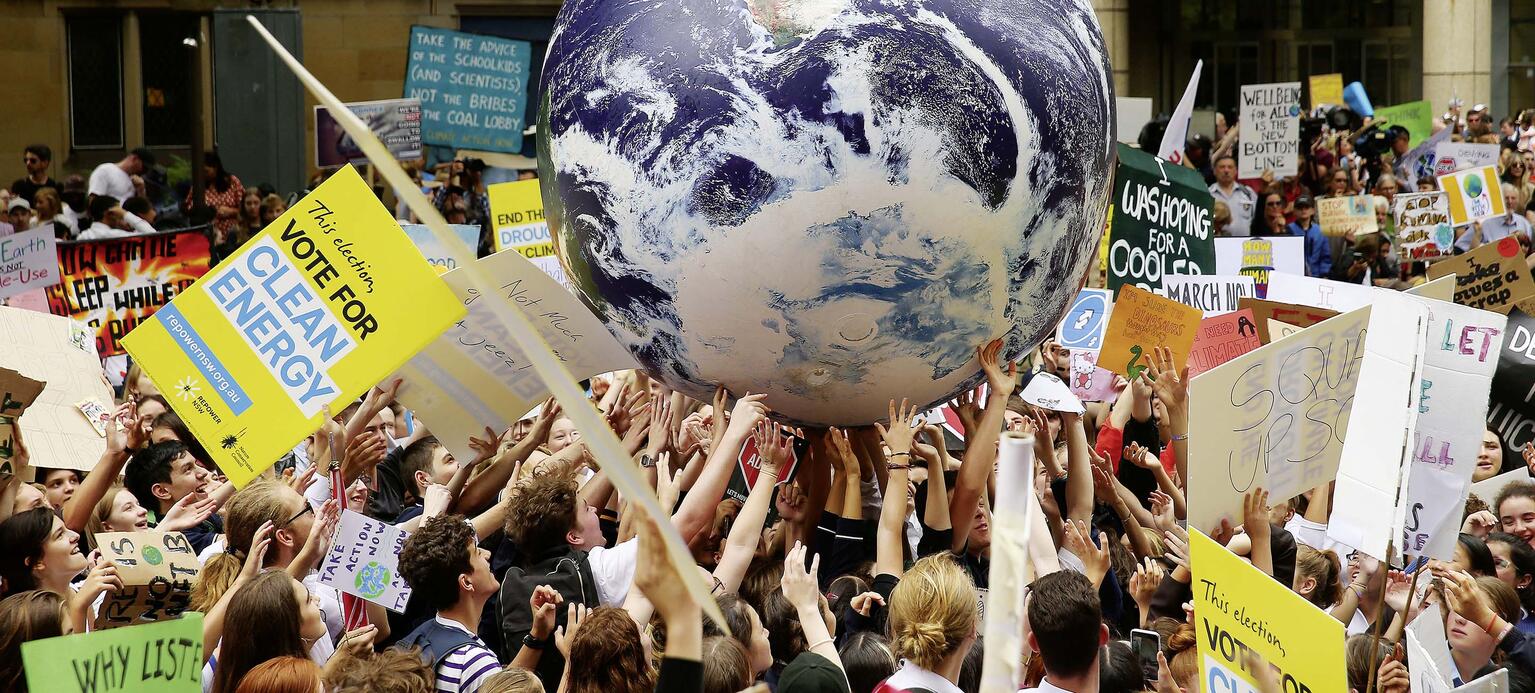Klima-Streik von Schülern im australischen Sydney (2019): Dem Planeten Erde geht es schlecht.