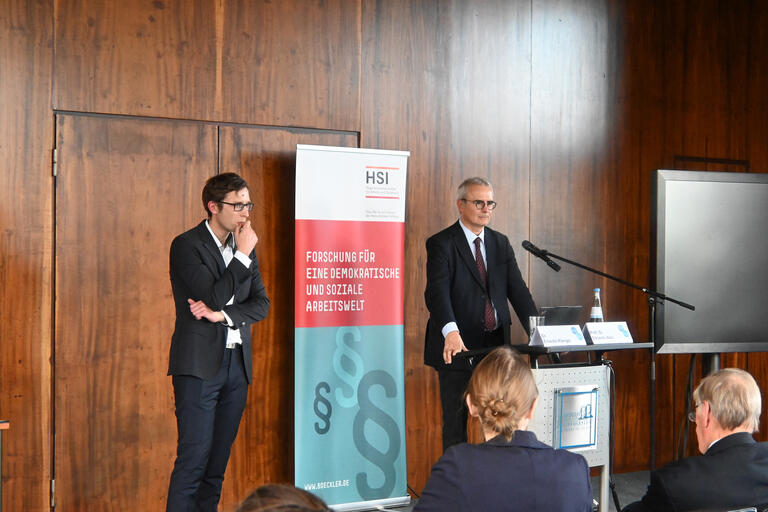 Verleihung des Hugo Sinzheimer Preises, Ernesto Klengel und Professor Edoardo Ales von der Universität Parthenope 