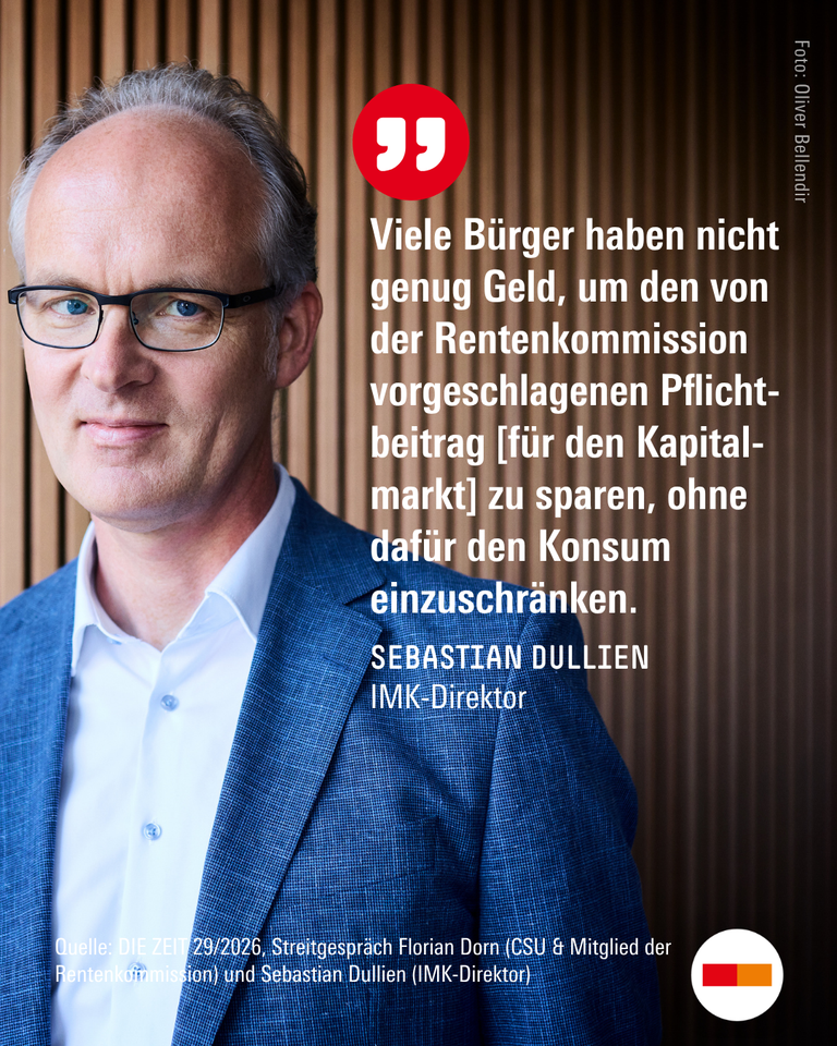 Sebastian Dullien im Zeit-Interview zum Vorschlag der Rentenkommission mit der kapitalgedeckten Vorsorge.