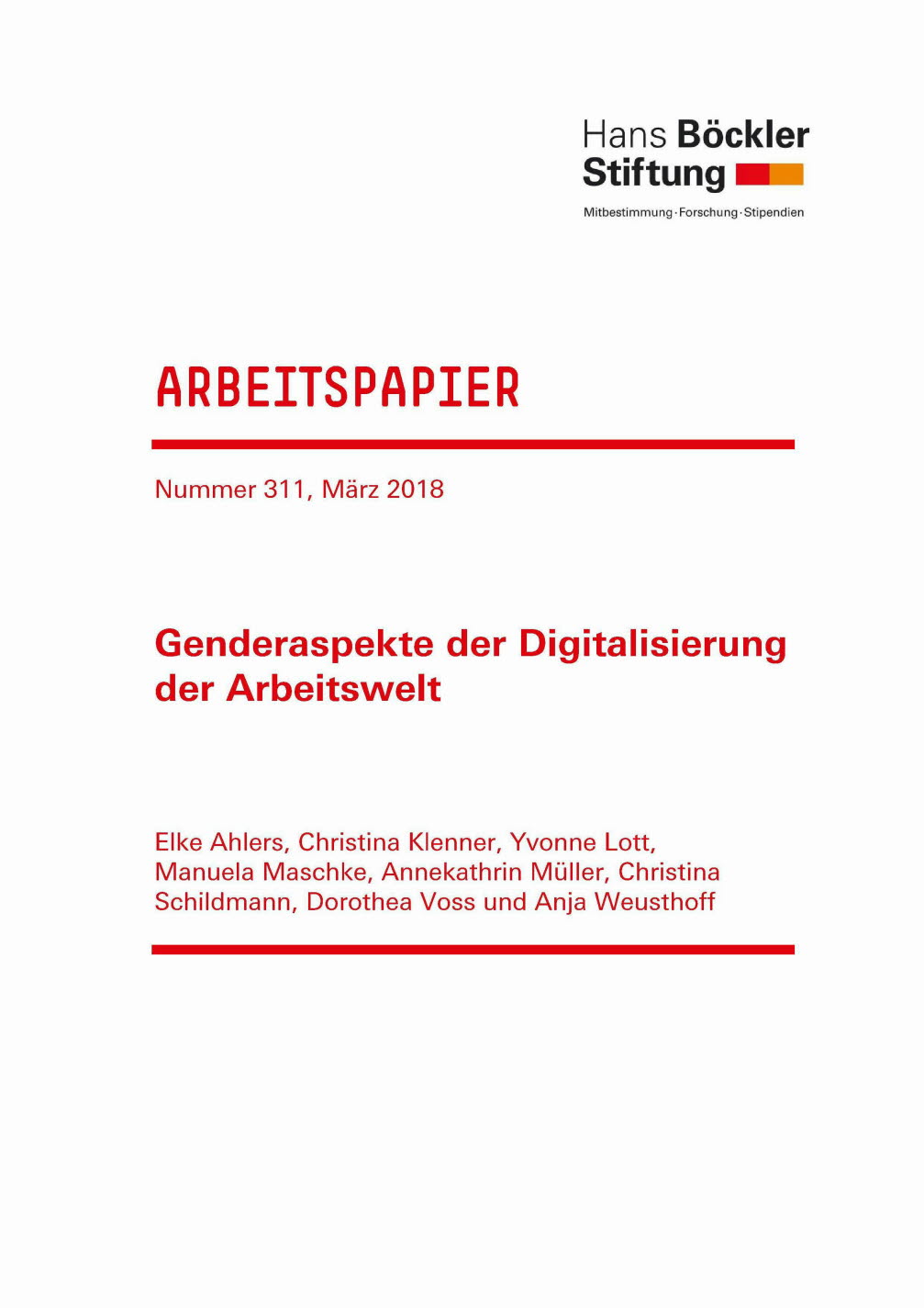 Genderaspekte der Digitalisierung der Arbeitswelt