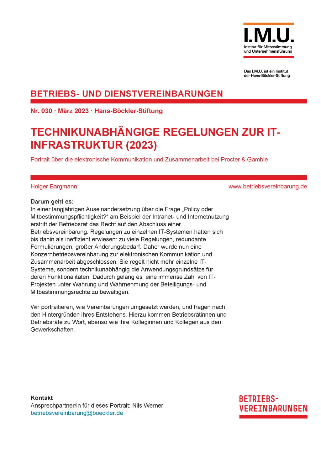 Technikunabhängige Regelungen zur IT-Infrastruktur (2023)