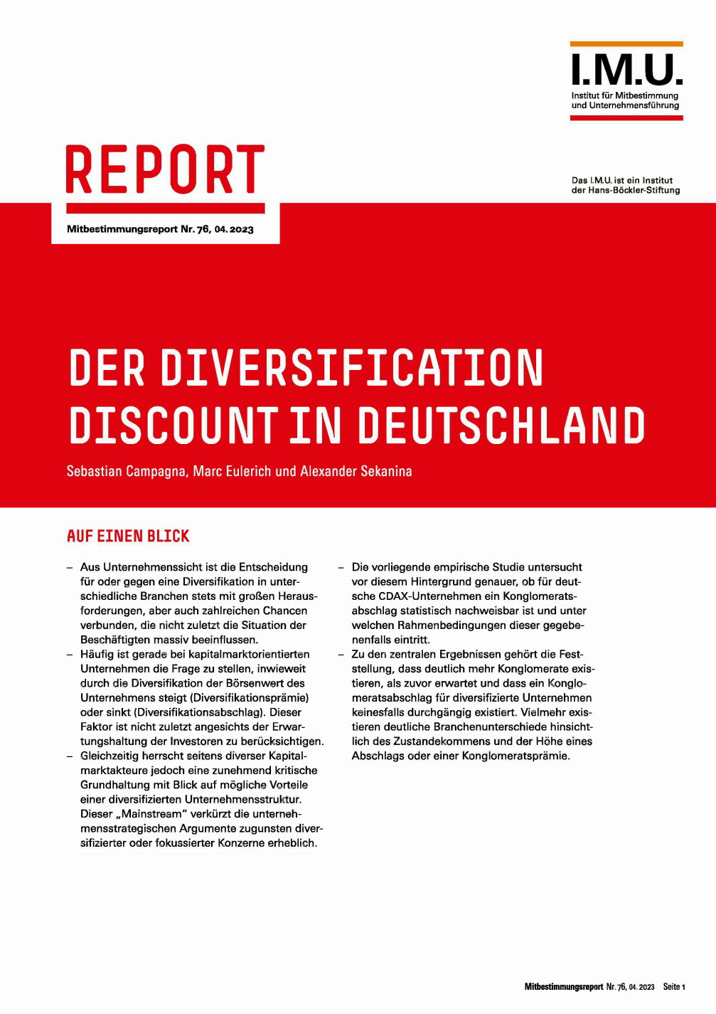 Der Diversification Discount in Deutschland