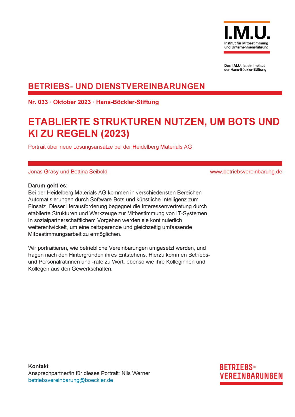 Betriebs-/ Dienstvereinbarungen - Hans-Böckler-Stiftung